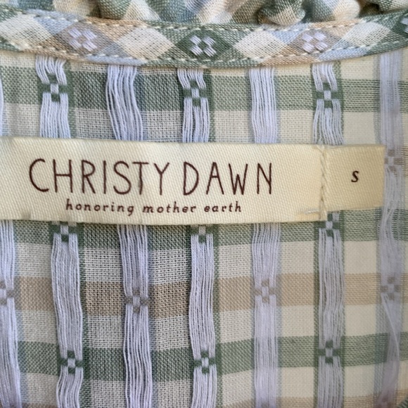RARE Christy dawn linden lotus gingham maxi organic cotton dress small - Picture 4 of 15